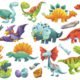 dino set character Illustration Kuvittaja