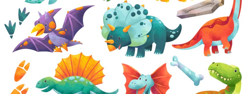 dino set character Illustration Kuvittaja