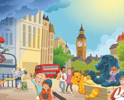 childrens book city Illustrations – Kuvittaja