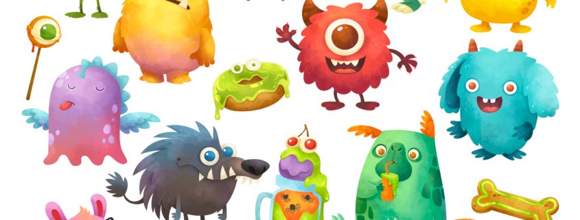 monster set character Illustration Kuvittaja