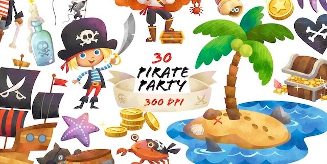 pirate set Illustrations – Kuvittaja