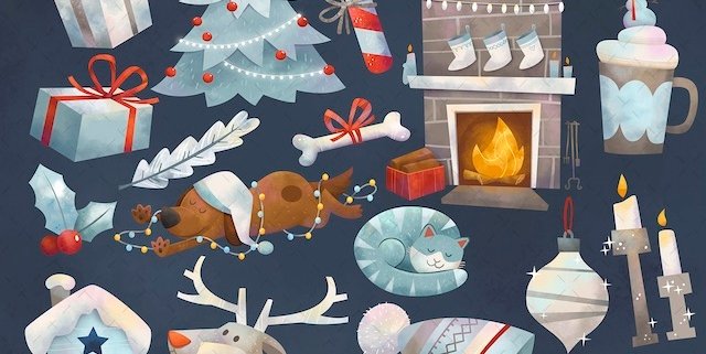 white christmas Illustrations Kuvittaja